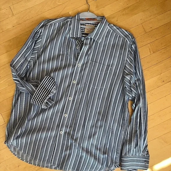 Tommy Bahama Jeans Striped/checked Island shirt, XL - Picture 2 of 7